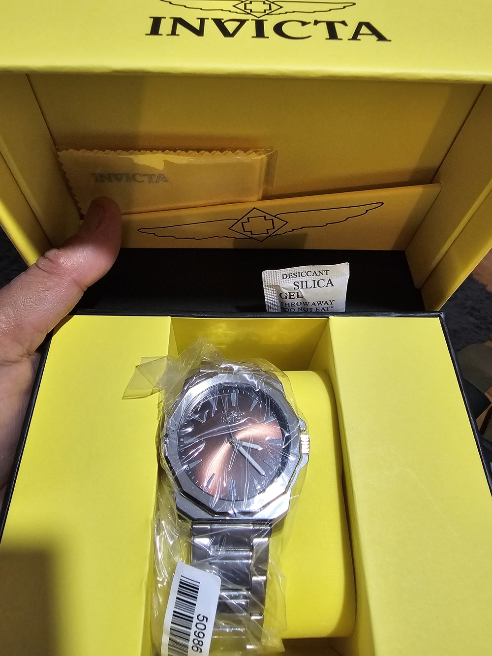 Invicta Men's Silver Stainless Watch with Brown Gradient Dial